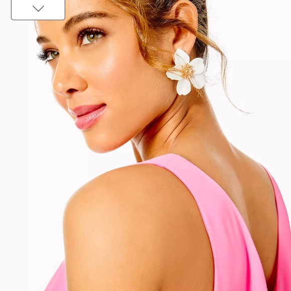 Lilly Pulitzer Orchid Earrings - Picture 2 of 6